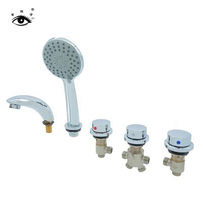 China Modern Handwheel Outer Cover Bathtub Valves 3 Handle Bathtub Faucet Zinc Alloy Zinc Alloy 5 Piece Set for sale