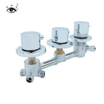 China Accessories Four Function Thermostatic Bathtub Faucets Thermostatic Control with 304 Zinc Alloy/Brass Check Valve Outer Cover Handwheel for sale