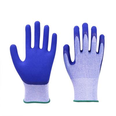 China Lyeeang Comfortable Automotive Safety Anti Abrasion Smash Resistant Industrial Glove En388 Polyester Coating 13G Latex Dipped Coated Gloves for sale