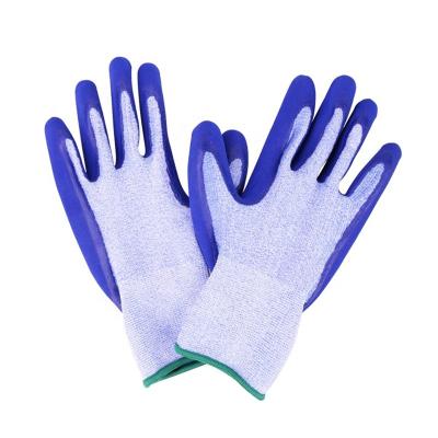 China High performance Lyeeang 15G polyester coating glove En388 comfortable double immersion safety anti slip sponge rubber coated gloves for running for sale