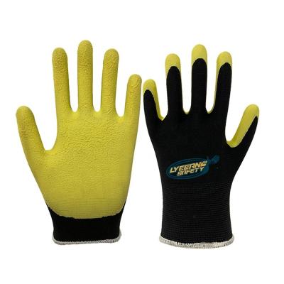 China Lyeeang Custom Safety Logo 15 Gauge Nylon Black Oil Repellent En388 Coating Anti-Slip Nitrile Coated Work Gloves For Industrial for sale