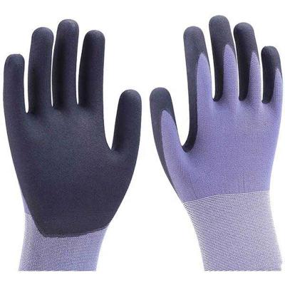 China Lyeeang Comfortable Safety Custom Logo Cut Resistant Ansi A5 Level 5 Coated Glove CE En388 13 Gauge Hppe Liner Nitrile Dipped Work Gloves for sale