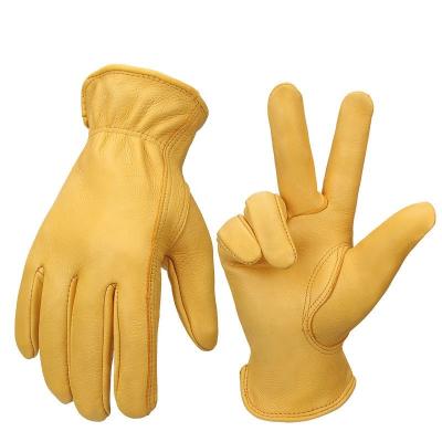 China Heavy Duty Safety Comfy Goods Lyeeang Cow Split Leather Glove BBQ Cowhide Durable Work Gardening Gloves For Electric Welding for sale