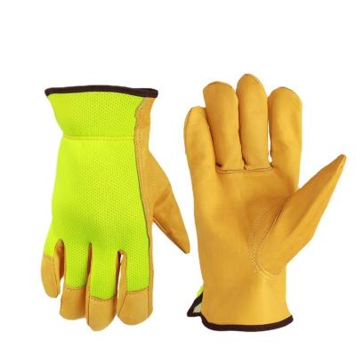 China Lyeeang Safety Men's Electric Welding Hand Protective Comfortable Glove Anti Slip Cowhide Leather Palm Work Waterproof Welding Gloves for sale