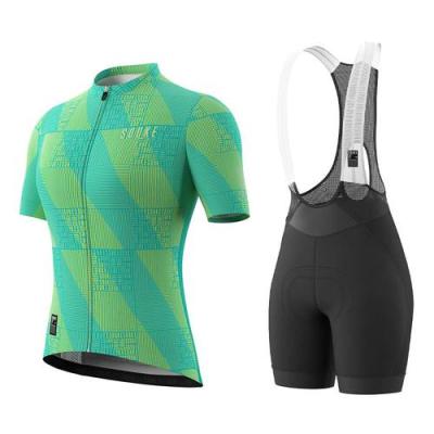 China Breathable Fashion Design Souke Sports Girls Cycling Costume Short Sleeve Tank Top And Bibs Set Women for sale