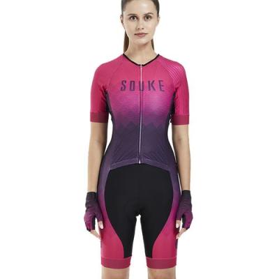 China Breathable Souke Professional Women Quick Dry Stretchable Max SS Cycling Skin Suit for sale