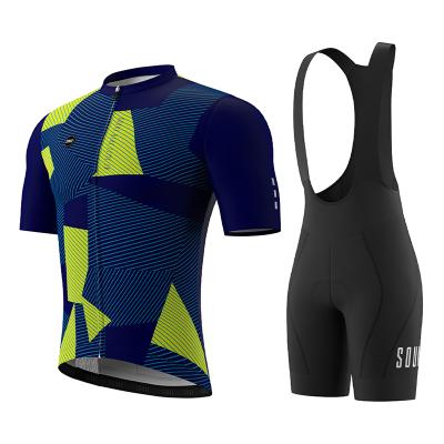 China Souke Mens Big Match Men's Breathable SSL Tank Top And Bib Shorts Bike Complete Clothing Set for sale