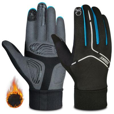 China Reversible Souke Winter Padded Water Resistant Full Finger Cycling Gloves With Touch Screen Design for sale