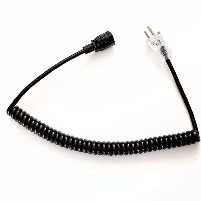 China Medical Treatment 3*1.0mm2 Male And Female Head Three Core Spring Power Cord Plug Power Cord Spring Cord for sale