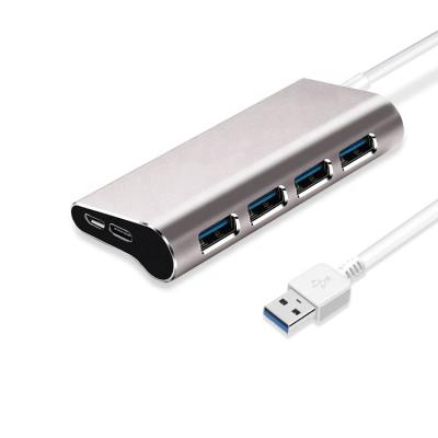 China 4in1 Data Transmission Usb Hub 4 Port Charging Set Powered Usb Hub 3.1 5V Alimentato Otg For Desktop Laptop Mac Mini for sale