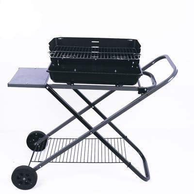 China Factory Wholesale Price Easily Assembled Folding Electrophoresis Steel Cart Glazed BBQ Steel Grills For Outdoor for sale