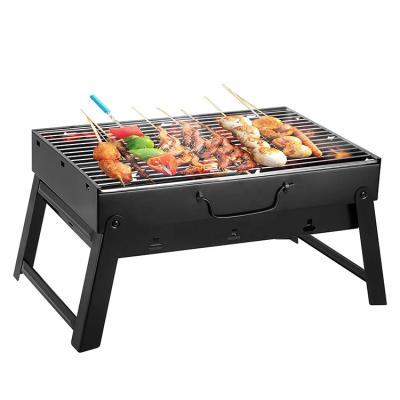 China Easily Assembled Profession Design BBQ Grills 13 Inch Stainless Steel Charcoal Table Top Outdoor Folding Portable Grills for sale