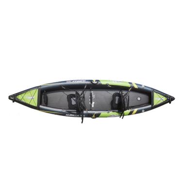 China New Design Water Sport 1 Person Adjustable Point Sit In Fishing Inflatable Drop Seat Drift Canoe Foldable Kayak with Paddles for sale