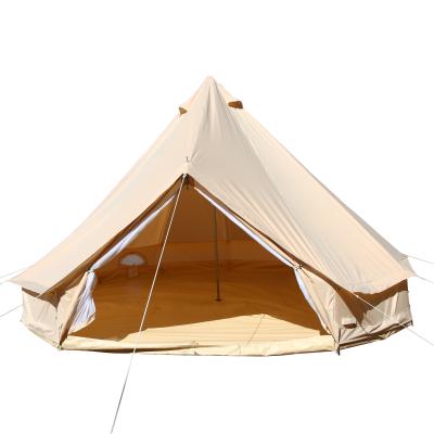 China Water Proof Triangle Ducts With Net Water Proof Straight Tie Type 21kg Canvas Fabric Bell Tent For A Wedding Party for sale