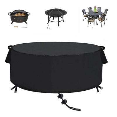 China 210D Black Oxford Fabric/pe/pvc/polyester/non-woven Oxford Patio Fire Resistant Pit Cover for sale