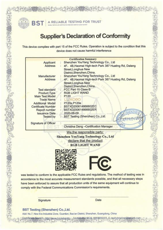 FCC - Shenzhen Youyang Technology Co., Ltd.