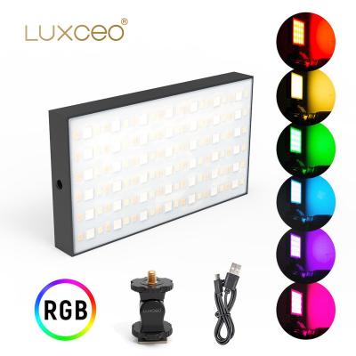 China Mini LUXCEO P03 RGB Led Camera Panel Video Light Stepless 2500K-6500K Full Color 12 Button Shooting Scenes For Photographic Lighting for sale