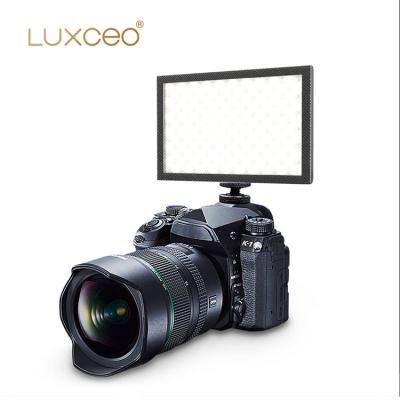 China LUXCEO P02 Mini Dual Color 1000lm 9W 3000K stepless dimmable 6000K 240pcs led panel video light for digital camera for sale