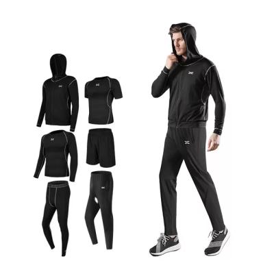 China Breathable Men's Autumn Sports Jogging Slim Fit 6 Piece Set Fitness Sportswear Clothes Slim Yoga Sets Wear Suit for sale