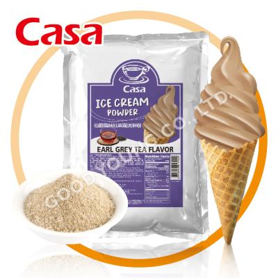 China Instant Dairy Ice Cream Material For Dessert 1KG Earl Gray Black Tea Flavor Instant Soft Serve Ice Cream Powder Mix for sale