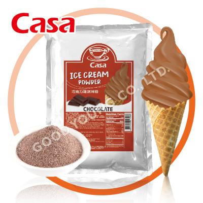 China ISO Certification Instant HOUSE 3 in 1 Chocolate Flavor Soft Serve Instant Serve Ice Cream Powder Mix for sale