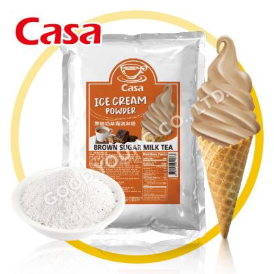 China Okinawa Brown Sugar Flavor Instant Ice Cream Serving Halal Soft Ice Cream Powder Mix for sale