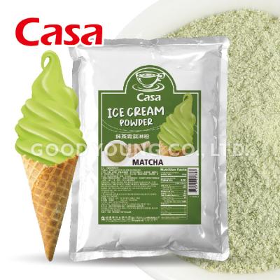 China Instant Flavor Instant Matcha Green Tea Powder Soft Serve Ice Cream Powder Mix for sale