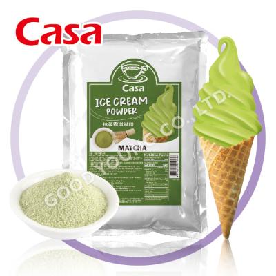 China Instant Ice Cream Material For Dessert 1KG Matcha Green Tea Powder Flavor Instant Serve Ice Cream Soft Mix for sale