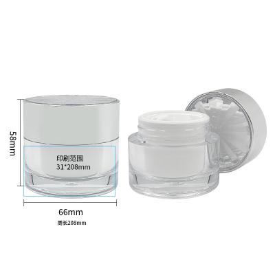 China Leak proof Diamond Acrylic Cosmetic Jar for Skin Care Cream Small 30g/50g Container en venta