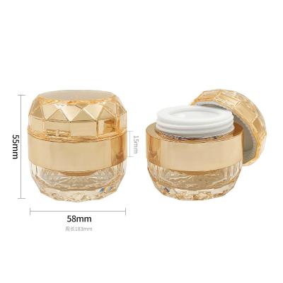 China Customizable 50g Acrylic Cosmetic Jar Diamond Jar Design Skin Care Cream Container for sale