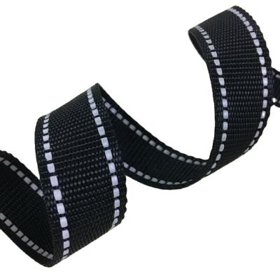 China High Visibility Durable Double Face Polyester Webbing Reflective Strap For Jogging Walking Running Safety for sale