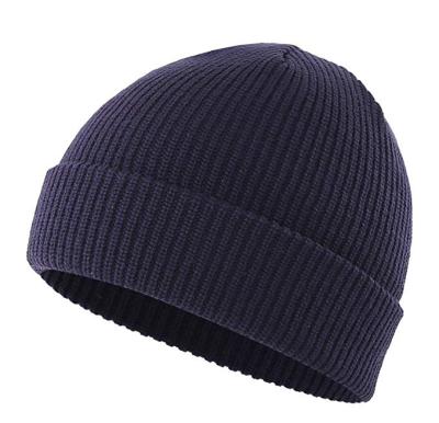 China COMMON custom 100% acrylic knitted ribbed beanie hat Thickened warm twisted winter knitted hats with pom pom for sale