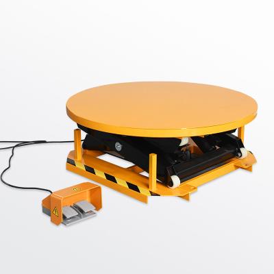 China Building Material Stores 360 Rotate Step Platforms Fixed Lift Table Around Turntable 1 Ton Electric Hydraulic Table Lift for sale