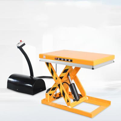 China All-electric Hydraulic Loading Platform Building Material Shops Lift Table 1 Ton Mini Scissor Lift HZ1001 Electric for sale