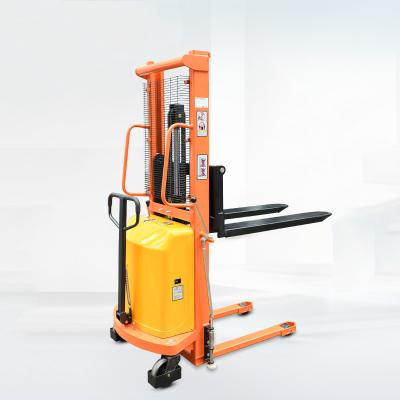 China Semi Electric Automatic Pallet Stacker Forklift Hotels Electric Stacker 1000kg 1500 Kg SEM1016 for sale