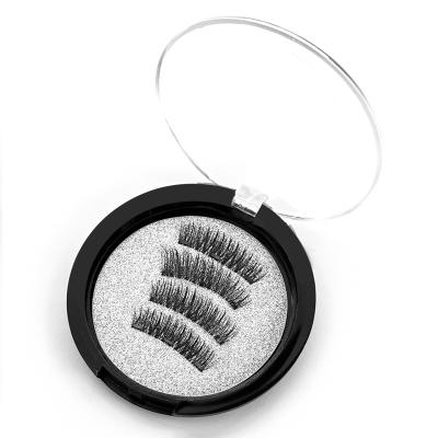 China AS PICTURE Magnetic Eyelashes with 3 Magnetic Magnets Lash Natural False Eyelashes Magnet Lash with/Without Eyelash Applicator for sale