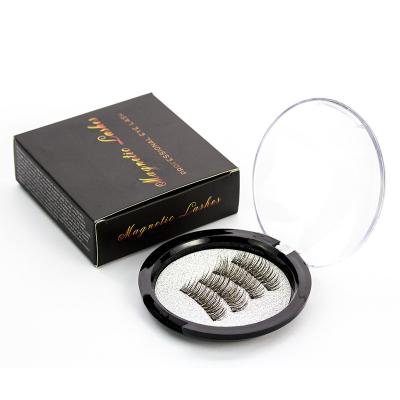 China AS PICTURE Magnetic Eyelashes with 3 Magnetic Magnets Lash Natural False Eyelashes Magnet Lash with/Without Eyelash Applicator for sale