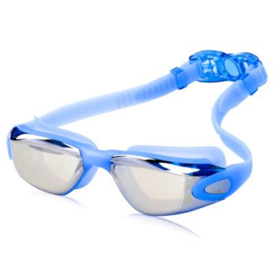 China Hot Selling Waterproof And Anti-fog Plated Colorful Swimming Goggles High Definition Anti-fog Glasses Customized For Men And Women for sale