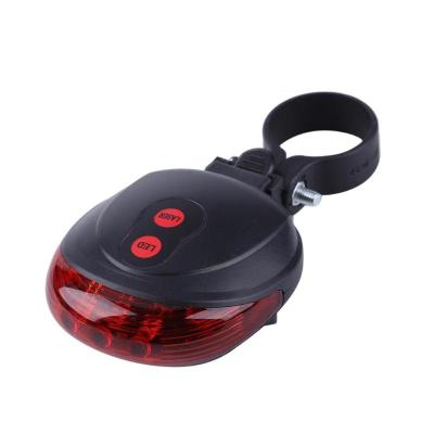 China Red Line Bike Cycling Lights Waterproof 5 LED Lasers 2 3 Modes Bike Rear Light Safety Warning Light Bicycle Tail Lamp AY0569 for sale