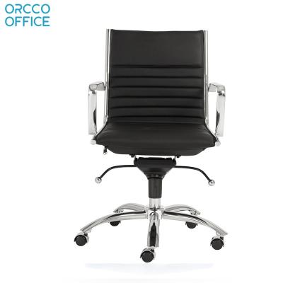 Chine Wholesale Mid-Back Swivel Computer Desk Chair Luxury Ergonomic Executive Commercial Pu Leather Office Chair à vendre