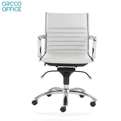 Chine New Mid-Back Swivel Computer Desk Chair Ergonomic Executive Commercial Pu Leather Office Chair à vendre