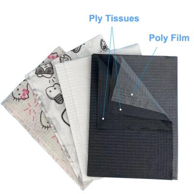 China Paper+poly Denatal Supplies Rainbow Bibs Waterproof Medical Disposable Bibs 13*18 Tattoo Supply for sale