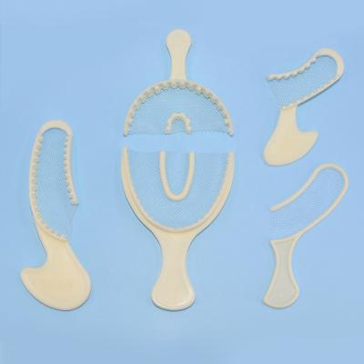 China PP plastic walls+Nylon web 1 box dental supplier 50 posterior bite registration impression trays for sale