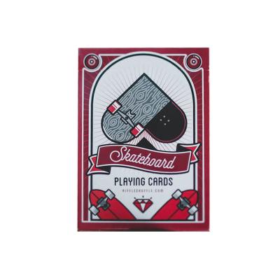 China [Poker] Classic Magic Skateboard USA Imports Skateboard Collection Red Flower Cut Playing Cards for sale