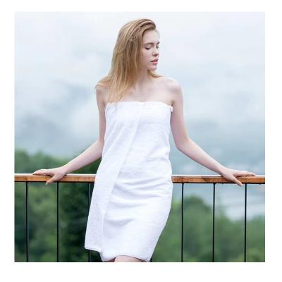 China White 100% Cotton Spa Wrap Towel Terry Spa Wrap Bath Towel QUICK DRY Linen Body Spa Wraps No Bow for sale