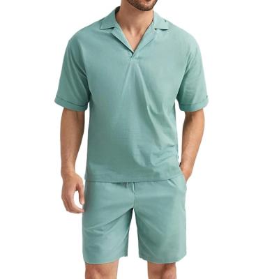 China Custom Made Breathable Mens Casual T-shirt Shorts Set 100% Organic Cotton High Quality Blank Tracksuit For Men for sale