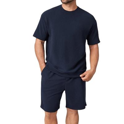 China Customized Men's Breathable Summer Oversized T-shirt Shorts Set 100% Organic Cotton High Quality Mens Sports Tee Shirt And Shorts Suit for sale