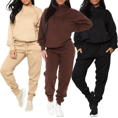 China Anti-Wrinkle Custom Design Logo Women Hoodie Tracker Pants Shaping Suit Hoodie Pants 2 Piece Set Women Jogging Tracksuits Sets for sale