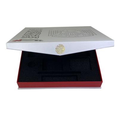 China Handmade Luxury Black Matte Laminated Printed Paper Box Packaging With Foam Inlay for sale