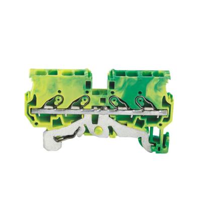 China PA66 Customized Socket 2.5Mm2 Straight Ground Din Rail Mounted Terminal Blocks for sale